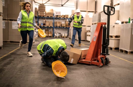 Warehouse worker gets injured in a forklift accident